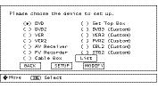 AV NETWORK SETUP WIZARD SETUP PROCEDURE USING AV NETWORK DEVICE CODES: A DVD example is shown below. of DVD2, VCR, VCR2, PV Recorder, Cable Box and Set-Top-Box follows this same procedure.