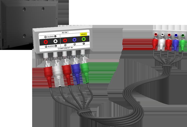 Component Connection For the LED 7450/7500 series models Refer to the diagram and connect the TV s component video and audio input connectors to the external device s component video and