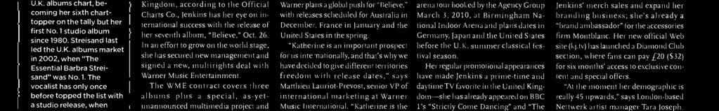 scheduled fr Australia in December, France in January and the United States in the spring.