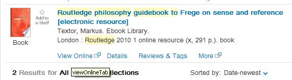 SEARCHING FOR E-BOOKS IN SOLO 1000s of e-books Listed alongside print books [electronic resource] Can search simultaneously for print and e -books Look for