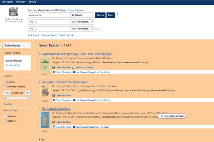 EBSCOHOST E-BOOK COLLECTION 2,000+ books Same