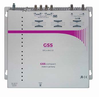 GSS.compact GSS.compact STC 4-16 C CI The GSS.compact model STC 4-16 C CI converts 16 DVB-S2 signals to 16 QAM channels for the infeed in distribution networks.
