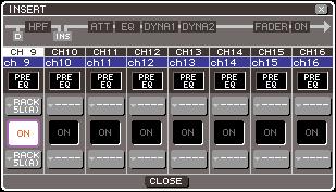 press the [RACK 5-8] key to 7 Repeatedly access the RACK screen for the rack you inserted into the channel. In this screen you can edit the parameters of the effect.