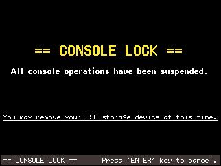 Console lock You can temporarily prohibit console operations in order to prevent unwanted operation.