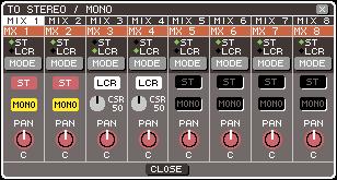 Sending signals from MIX channels to the STEREO/MONO bus you want to switch the on/off status of the 5 Ifsignal sent from the MIX channel to the STEREO/MONO bus, or switch it between ST/MONO mode and
