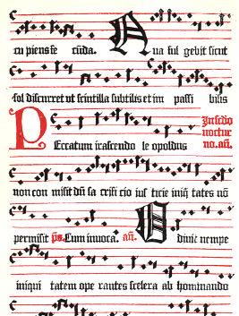 This missal for Rome use c.1476, is one of the earliest examples of music printing.