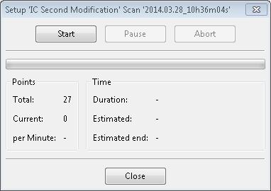 5 Acquisition and management of emission scans 29 5.1.3. Actions When the scanner reaches a point on the volumetric grid, it will execute a list of actions which you can specify in the Actions tab.