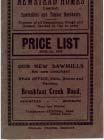 [5] BROWN AND BROAD NEWSTEAD HOMES LIMITED. Price List. Classification and Discounts as ordered by the Commissioner of Prices. June 1st, 1922. Brisbane, H.J. Diddams & Co., Printers, 1922. 24mo, pp.