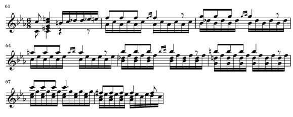 156 the first movement of Op. 22, the first developmental theme is fashioned out of the repeated-note gesture introduced in the first subject.
