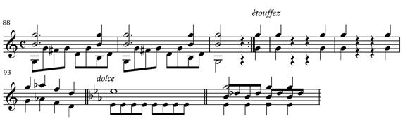 167 In the first movement of Sonata, Op. 22, The development opens with a series of subtle parallel octaves, which, as suggested in the analysis (p. 67), obscures the quality of the new tonality.