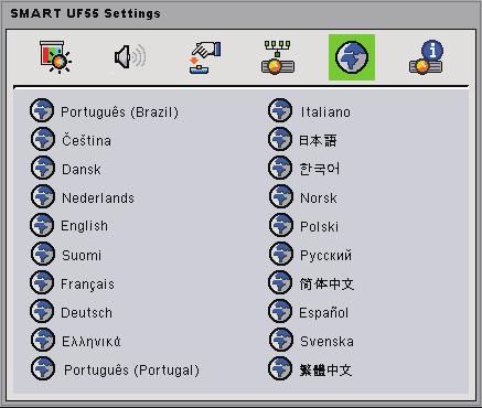 User Controls Multi Languages Language This setting lets you choose the language of the OSD.