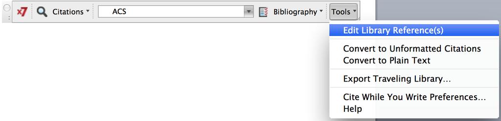 D. Edit Library References You cannot correct errors in the bibliography directly in Word.