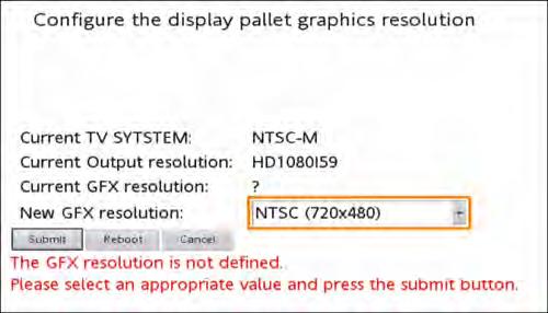 Figure 6. GFX Resolution Page 14. Set the GFX resolution to the highest supported value (the range of supported values depends on the display device).