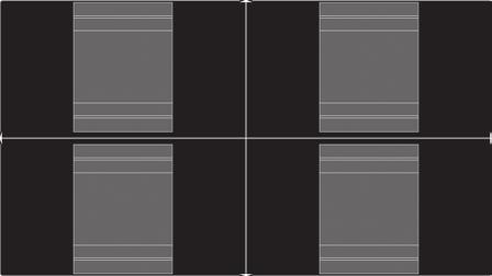 When this test pattern is displayed correctly, it should look like this, with a one-pixel wide white border around the edge of the screen: Frame/Geometry Test Pattern In some cases the test pattern