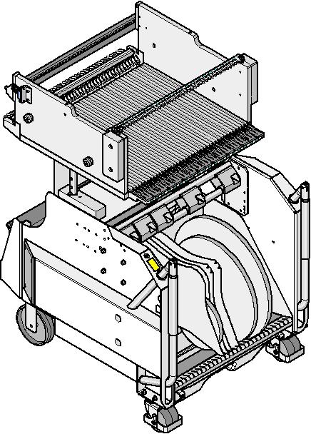 A cutting device on the machine automatically cuts the used tape. The component changeover tables can be set up directly on the machine or in an external set-up area with feeder modules.