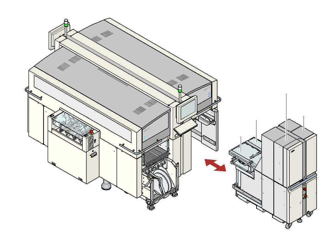 31 Component Feeding Matrix Tray Changer (MTC) For numerous tray fed components we recommend an automatic tray change using a matrix tray changer (MTC).