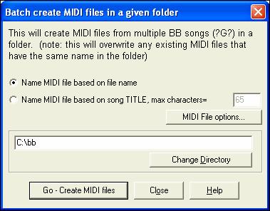 button. Batch convert a folder of songs to MIDI files.