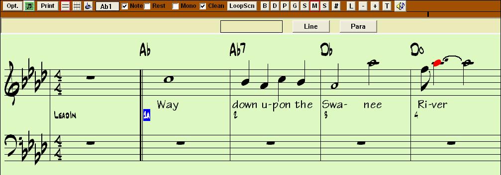 Note-based Lyrics Note-based lyrics offer accurate placement of lyrics by placing a word under each note. As you enter the lyrics, the note is highlighted.