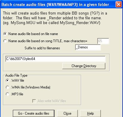 Do you need to convert an entire folder of Band-in-a-Box songs to audio files?