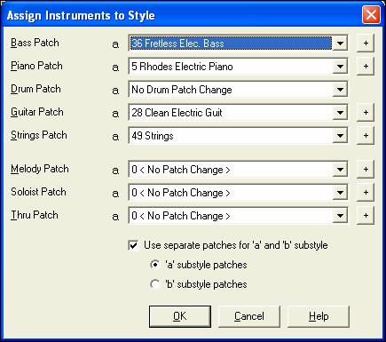 Chord Selection Dialog Box This section is accessed by the [Chord] button, the F8 key or by choosing Pattern Play Pattern on Chord from the pull-down menu.