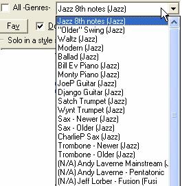 You can now select Genres of soloists (e.g. Modern Jazz) and see only soloists matching the genre. And you can also filter to show/not show soloists from Soloist sets that you don t have.