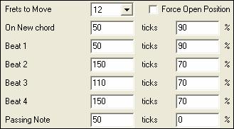The settings for Note Duration thresholds to get a chord refer to how long a note must be before a chord will be generated. (Quarter note = 120 ticks.