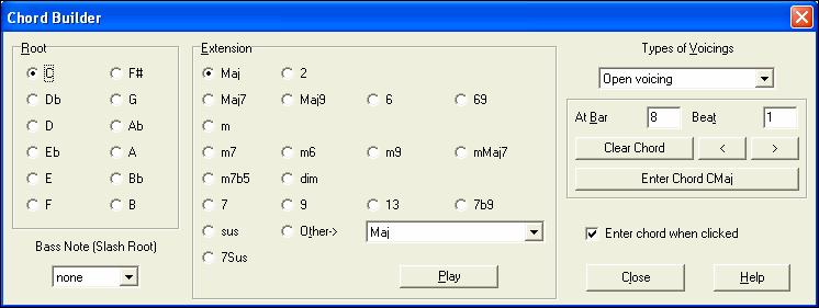 If you'd like Band-in-a-Box to only generate chords for a certain range of bars, you should highlight that range of bars in the chordsheet first, and then launch the dialog.