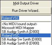 Roland VSC3 Virtual Sound Canvas Chapter 13: Tools and Utilities An important part of Band-in-a-Box is the band that you actually hear. This is determined by the MIDI driver that you use for output.