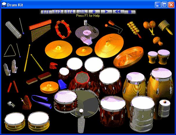 The Drum Kit window can be resized to tile or fit with other windows of interest, or the drums can be moved offscreen.