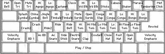 Computer QWERTY Keys Numeric keypad Press computer keys to play drums. Drums are grouped on the computer keyboard by category. The kick, snare, and hihat sounds are on the lowest keyboard row.