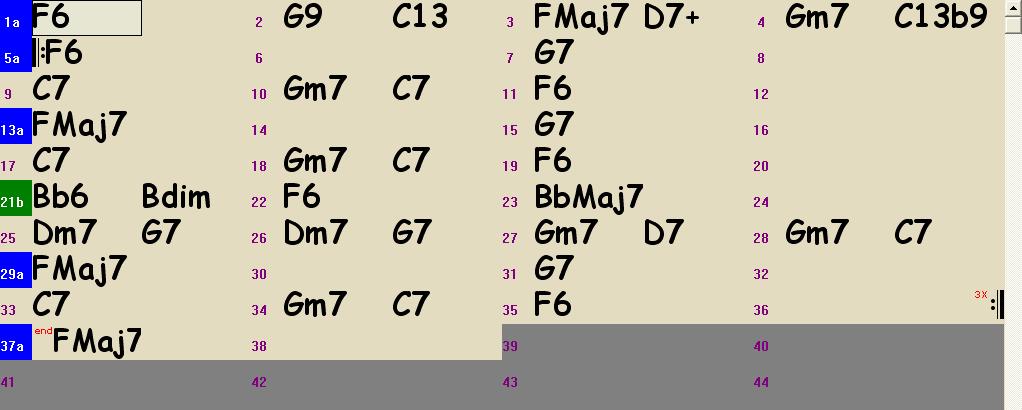 Once you ve loaded a song you ll see the chords on-screen in the chordsheet so you can
