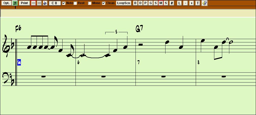 Standard Notation Window Band-in-a-Box Standard Notation window. The Standard Notation window can be used for notation display and the entry of chords and lyrics.