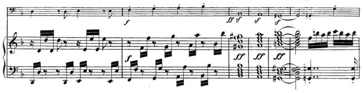 56 Figure 25. Beethoven s Sonata for Cello and Piano Op. 5, No. 1, 1 st movement, mm. 337-342 Coda (mm. 342-400) The coda (mm.