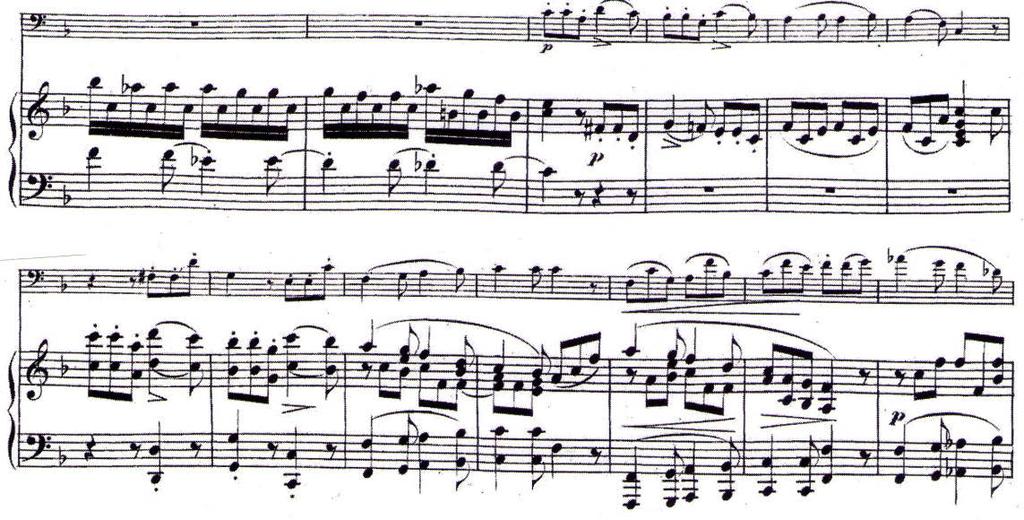 60-65) As Figure 31 shows, the main theme is played in A-flat major between measures 60-65. But this section is a false recapitulation.