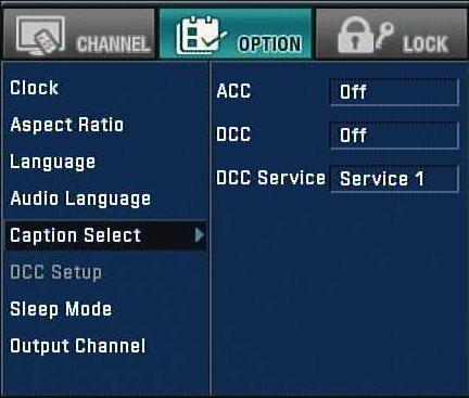 You can set a default audio language from the audio Language menu. 1. Press MENU to view the on-screen menu. 2. Select the OPTION menu using / then press ENTER or.