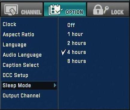 And if this option is selected, the DCC Setup menu is activated. If Digital and Analog Caption are received simultaneously, you can only select DTV Captions, analog captions will not appear.