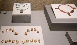 One item that caught my attention in the Egypt exhibits were a display of 10 small gold objects that seemed out of place.