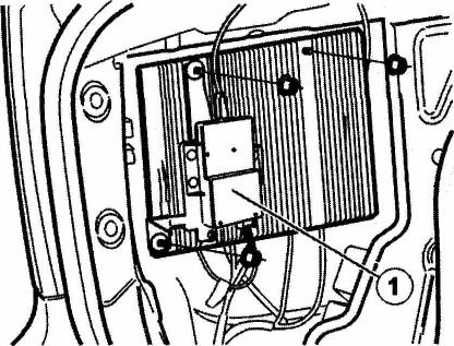 Removal Removing the audio module (AUD) Push the cargo compartment side panel to one side. See: Side panel cargo compartment, replacing. Remove: the 3 M6 nuts the control module.