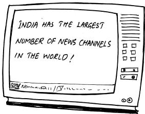 Channels At present, we have more than half a dozen news channels in Hindi.Some of them are Aaj Tak, Star News, Zee News, NDTV India, Sahara Samay and ETV.