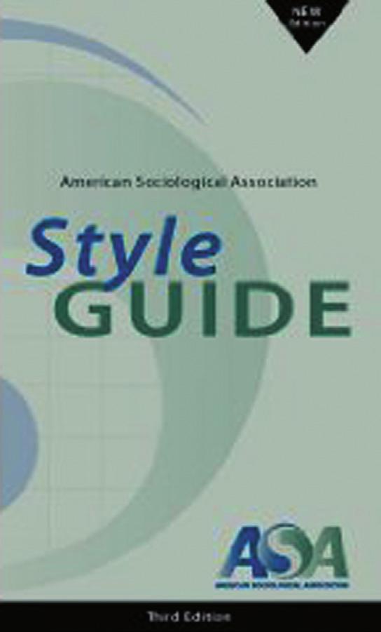 2011 Edition / 29 ASA Style Guidelines ASA very closely follows the author-date style used in the Chicago Manual. However, there are subtle yet very important discrepancies to note when using ASA.