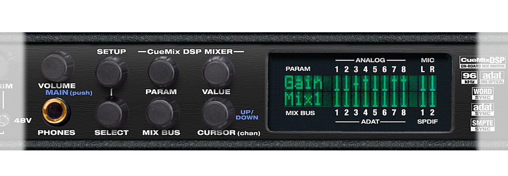 CHAPTER 6 828mkII Front Panel Operation OVERVIEW The 828mkII is the first FireWire audio interface to offer complete front-panel programming via six rotary encoders and a 2x16 backlit LCD display.