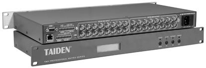 TMX-1608SDI2 16 8 High Definition Digital Video Tracking Matrix Switcher Video input Input level Input cable equalization Nominal level 16 BNC female 0.7 V ~ 1.