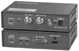 TMX-HDSDI2HDMI 3G HD-SDI to HDMI Converter Audio Output S/N Stereo channel separation Frequency response 1 3-pin Phoenix <15 Ω >85 db >60 db 30-20 khz (-3 db) Control COM (RS-232) 3-pin Phoenix;