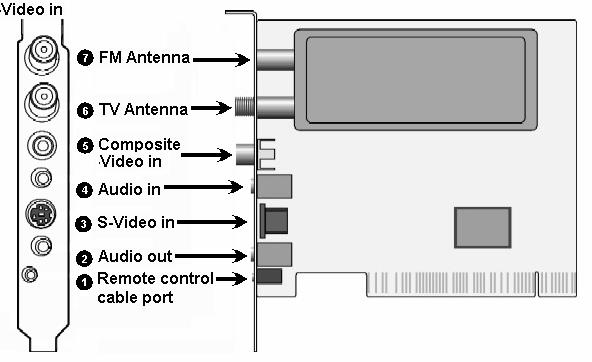 2. Input & Output Connections 2.1. TV Tuner Series Model Connections Input and Output Connections The TV Tuner PCI card supports both S-Video and Composite input.