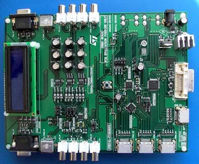 HDMI and video switches demonstration board Data brief Features 16-character x 2-line alphanumeric backlit LCD VGA input and output connectors S-video input and output connectors Y Pb Pr input and