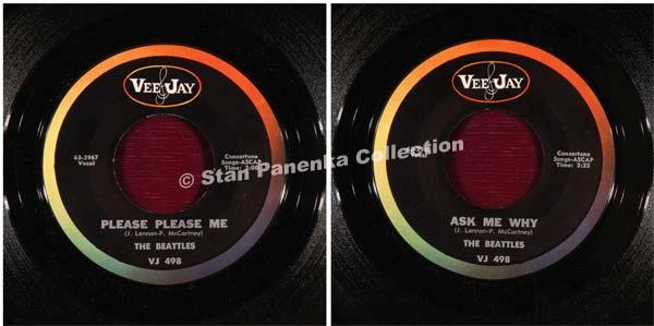 28B. PLEASE, PLEASE ME/ ASK ME WHY 45RPM Single (Vee Jay VJ-498) Released in early 1963, the commercial singles are QUITE RARE as Vee Jay pressed less than 7500 and most of them are long gone!