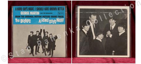 37. A HARD DAYS NIGHT (AKA THE AIRPORT SLEEVE) Picture Sleeve Released in 1964. The front of this picture sleeve is blue and has The Beatles waving. They do not perform any of the songs.