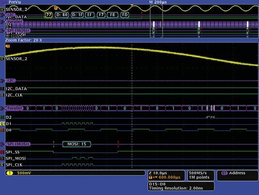 Since the error could be isolated to a particular subroutine, the oscilloscope was configured to take a single acquisition that triggered on particular I 2 C activity.