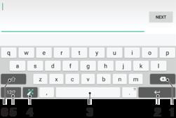 Tastarea textului Tastatura de pe ecran Puteţi introduce text cu tastatura QWERTY de pe ecran atingând scurt fiecare literă individual sau puteţi utiliza caracteristica Introducere prin gesturi şi