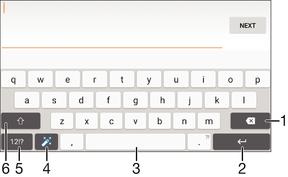 Tastarea textului Tastatura de pe ecran Puteţi introduce text cu tastatura QWERTY de pe ecran atingând scurt fiecare literă individual sau puteţi utiliza caracteristica Introducere prin gesturi şi